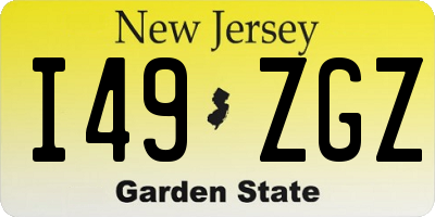 NJ license plate I49ZGZ