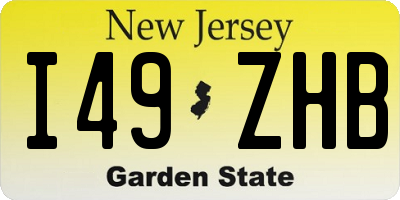 NJ license plate I49ZHB