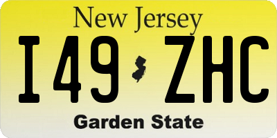NJ license plate I49ZHC