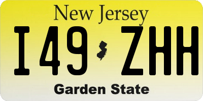NJ license plate I49ZHH