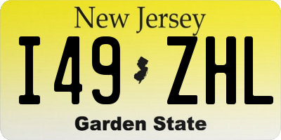 NJ license plate I49ZHL