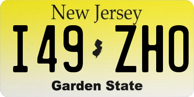NJ license plate I49ZHO