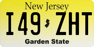 NJ license plate I49ZHT