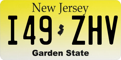 NJ license plate I49ZHV