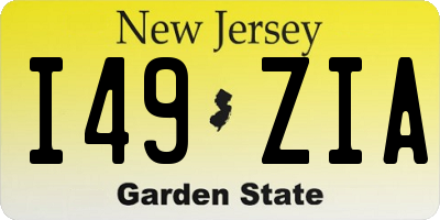 NJ license plate I49ZIA