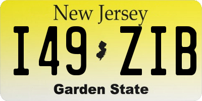 NJ license plate I49ZIB