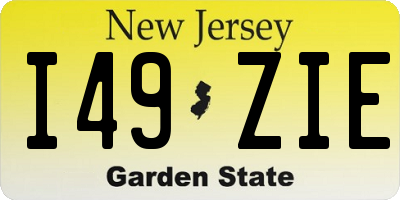 NJ license plate I49ZIE