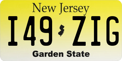 NJ license plate I49ZIG