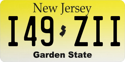 NJ license plate I49ZII