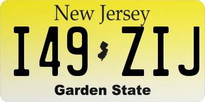 NJ license plate I49ZIJ