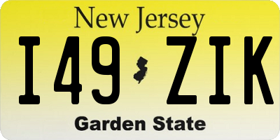 NJ license plate I49ZIK