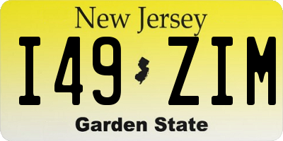 NJ license plate I49ZIM