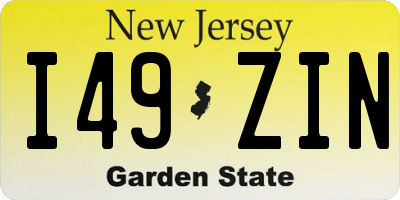 NJ license plate I49ZIN