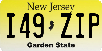 NJ license plate I49ZIP