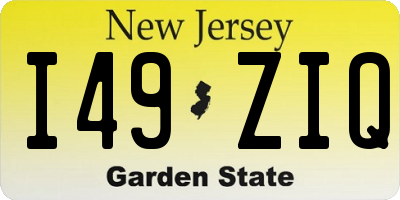 NJ license plate I49ZIQ