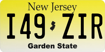 NJ license plate I49ZIR