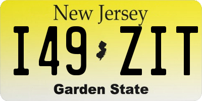 NJ license plate I49ZIT