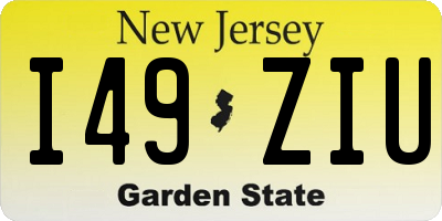NJ license plate I49ZIU