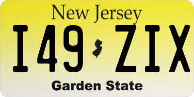 NJ license plate I49ZIX