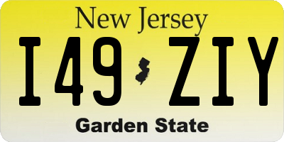 NJ license plate I49ZIY