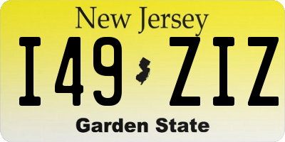 NJ license plate I49ZIZ