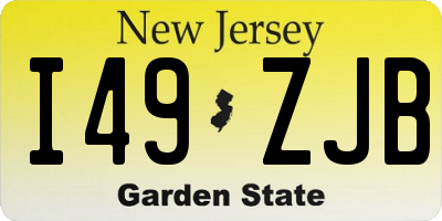 NJ license plate I49ZJB