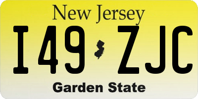 NJ license plate I49ZJC