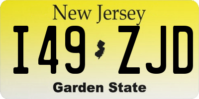 NJ license plate I49ZJD
