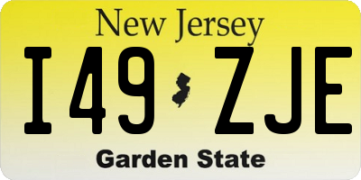 NJ license plate I49ZJE