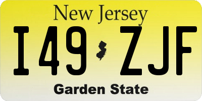 NJ license plate I49ZJF