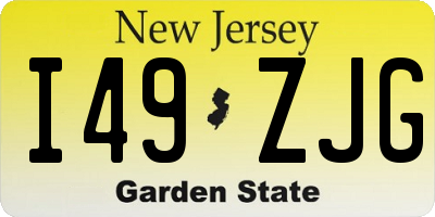 NJ license plate I49ZJG