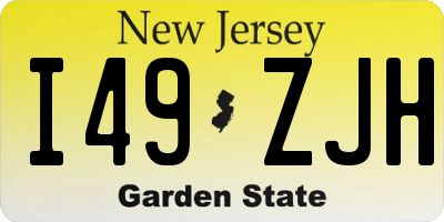 NJ license plate I49ZJH