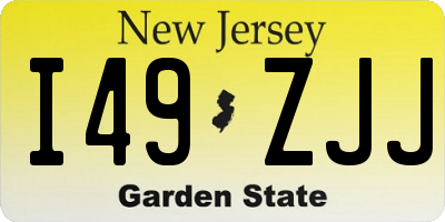 NJ license plate I49ZJJ
