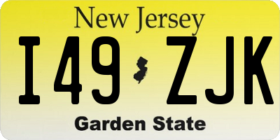 NJ license plate I49ZJK