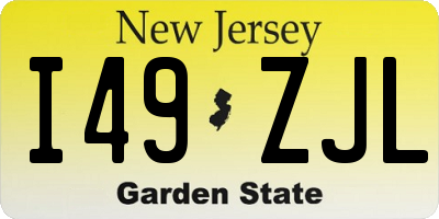 NJ license plate I49ZJL