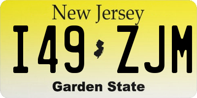 NJ license plate I49ZJM