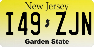 NJ license plate I49ZJN