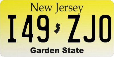 NJ license plate I49ZJO