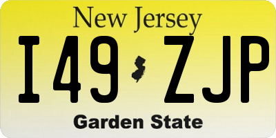 NJ license plate I49ZJP