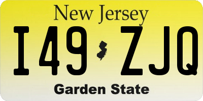 NJ license plate I49ZJQ