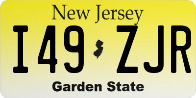 NJ license plate I49ZJR