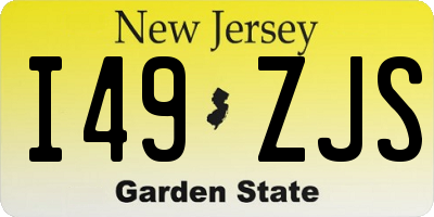 NJ license plate I49ZJS