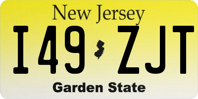 NJ license plate I49ZJT