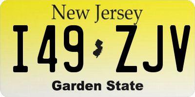 NJ license plate I49ZJV
