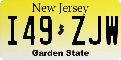 NJ license plate I49ZJW