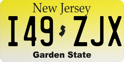 NJ license plate I49ZJX
