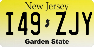 NJ license plate I49ZJY
