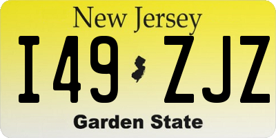 NJ license plate I49ZJZ