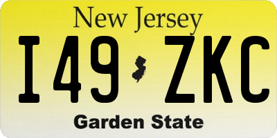 NJ license plate I49ZKC