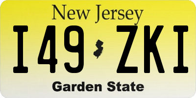 NJ license plate I49ZKI